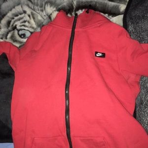 Nike red zip up hoodie